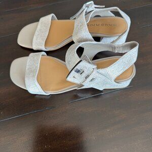 Donald J Pliner VIXI Women's Metallic Silver Sandals, Size 9M